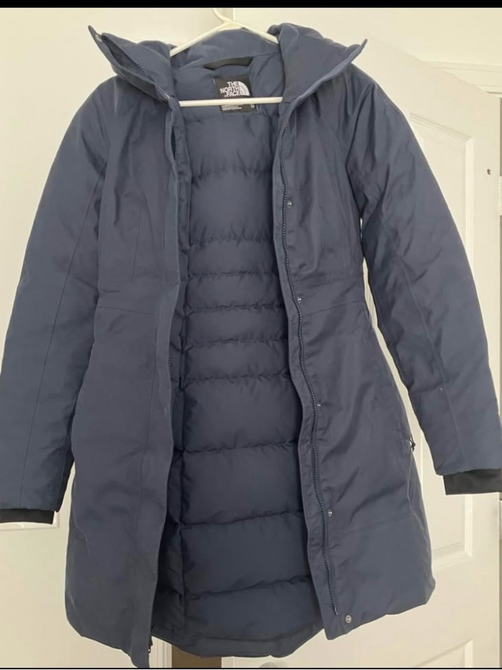 The North Face Women's Navy Hooded Quilted Puffer Coat